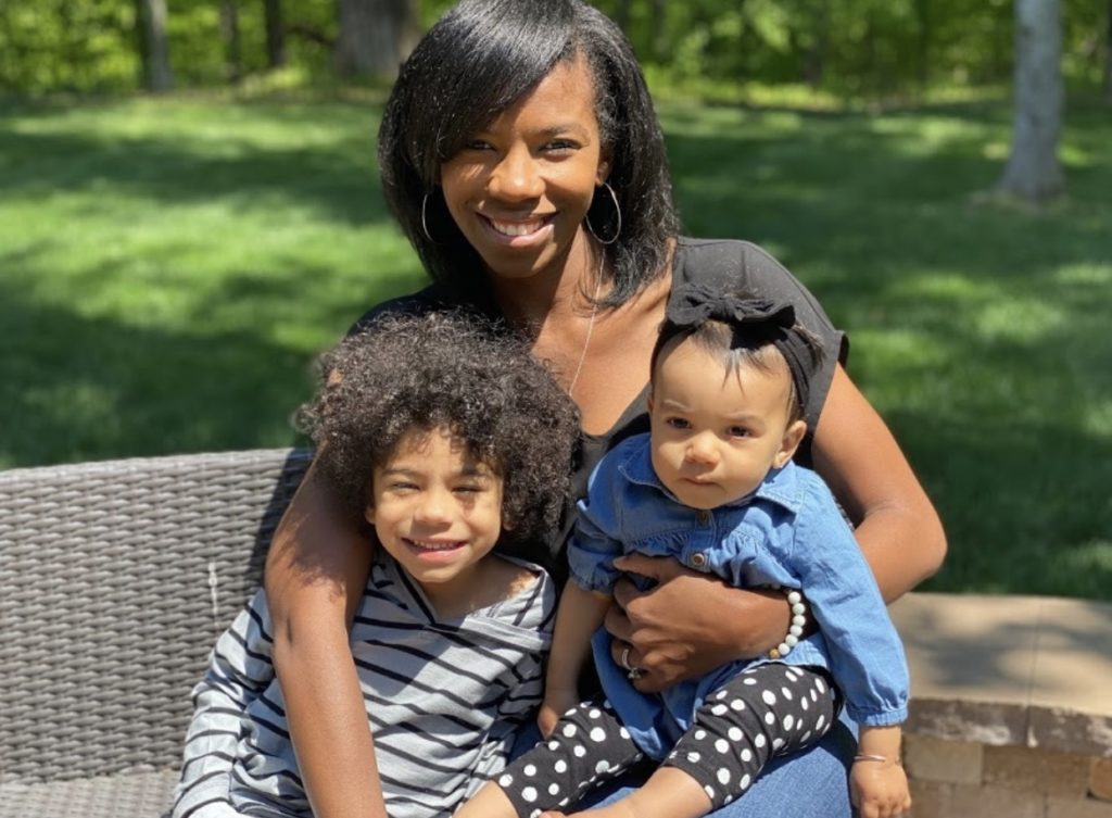 Cyana Riley, author of the new children's book "Not So Different," with her children