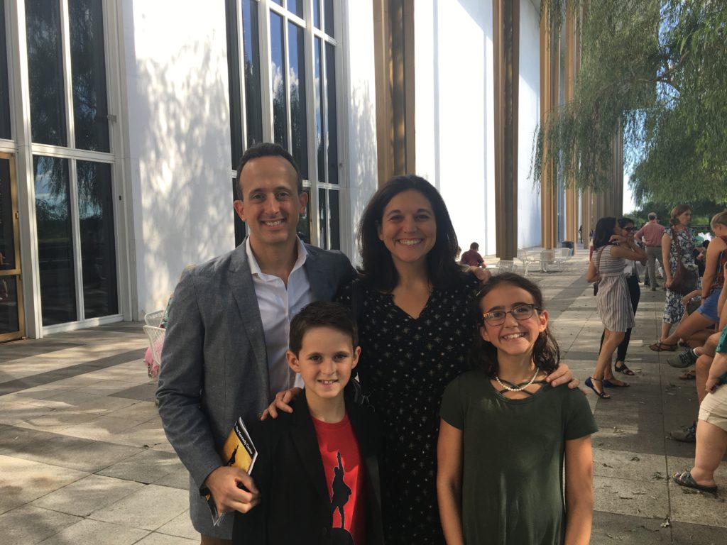 Steve Silvestro and family at the Kennedy Center in Washington, DC